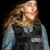Blood Coast Alice Vidal Grey Leather Jacket For Sale
