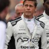 Brad Pitt F1 White and Black Racer Jacket