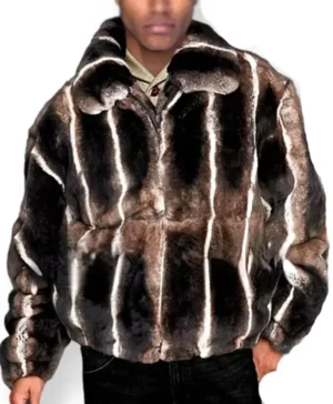 Brown Chinchilla Fur Jacket