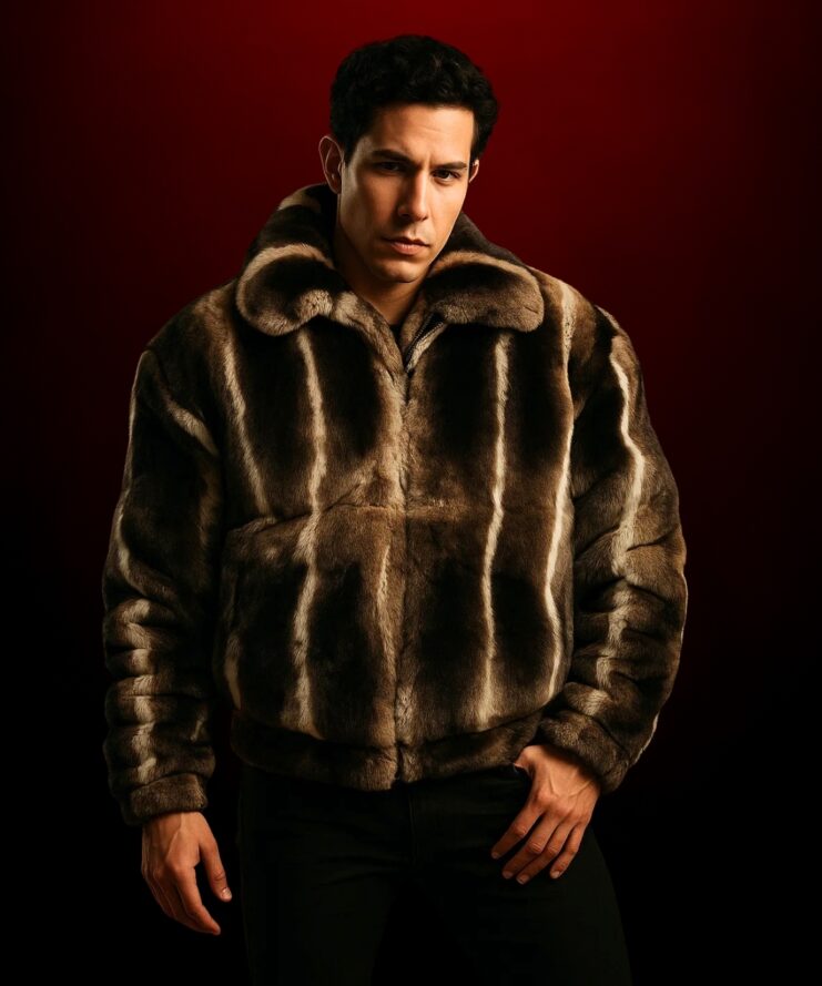 Brown Chinchilla Fur Jacket