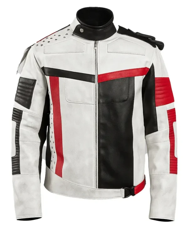 Carlos Film Descendants 3 Cameron Boyce White Red Cosplay PU & Real Leather Jacket For Men and Women