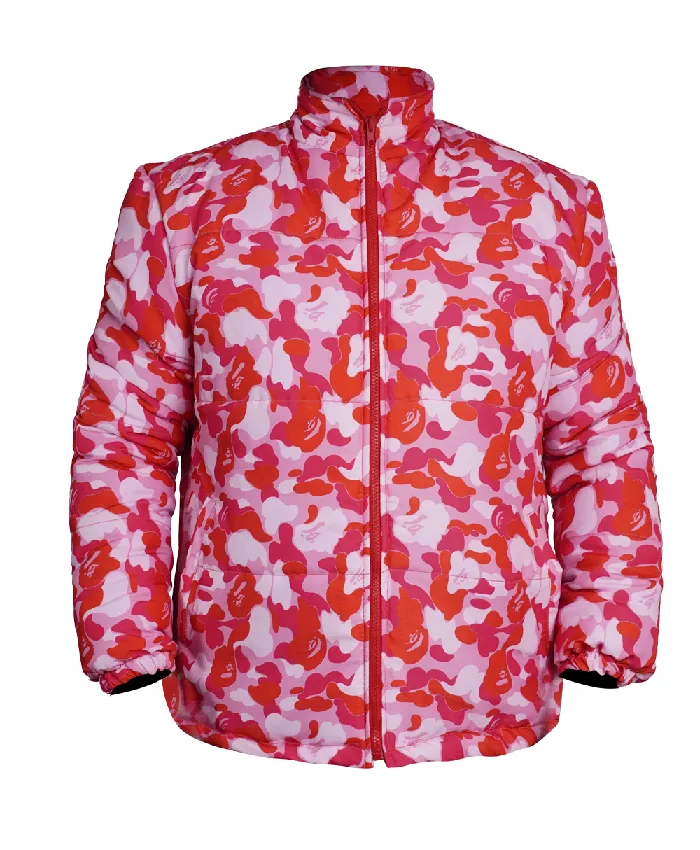 Juice Wrld Pink Camo Puffer Jacket