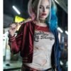 Margot Robbie Suicide Squad Harley Quinn Satin Varsity Bomber Jacket