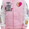 Cake Pink Hustle Smoke Varsity Jacket