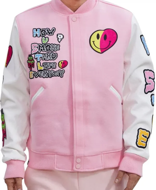 Cake Pink Hustle & Smoke Varsity Jacket