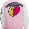 Cake Pink Hustle Smoke Varsity Jacket back look