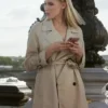 Camille Emily in Paris White Trench Coat Front Look