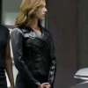 Captain America Scarlett Johansson Black Leather Blazer