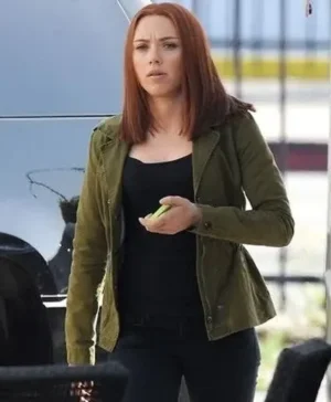 Captain America The Winter Soldier Black Widow Green Jacket