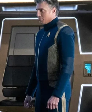 Captain Christopher Pike Star Trek Blue Jacket side look