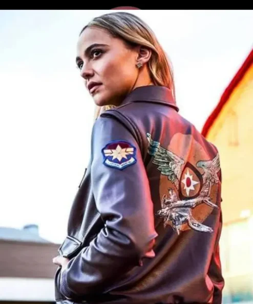 Captain Marvel Leather Brown Jacket