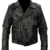 Captain Marvel Mar Vell Distressed Black Jacket Front