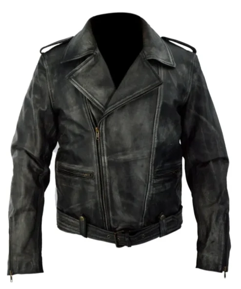 Captain Marvel Mar Vell Distressed Black Jacket Front