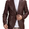 Casual Leather Sheepskin Brown Coat