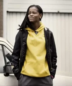 Chantelle Top Boy Black Bomber Leather Jacket