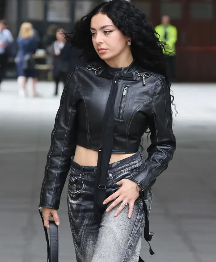 Charli XCX Cropped Leather Jacket 1