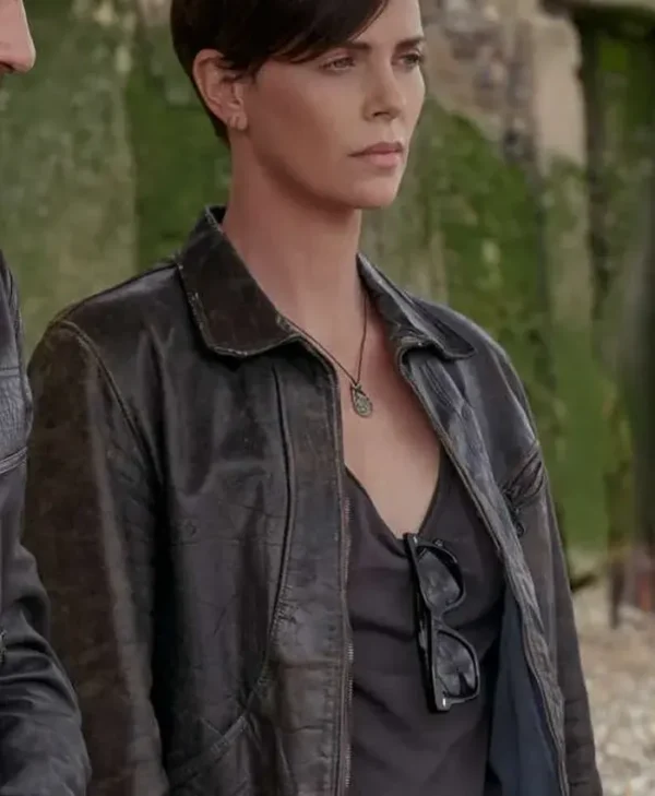 Charlize The Old Guard Theron Brown Leather Jacket