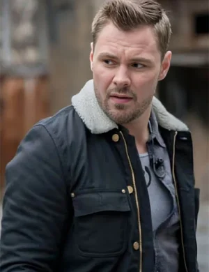 Chicago P.D. Adam Ruzek Black Fur Collar Jacket