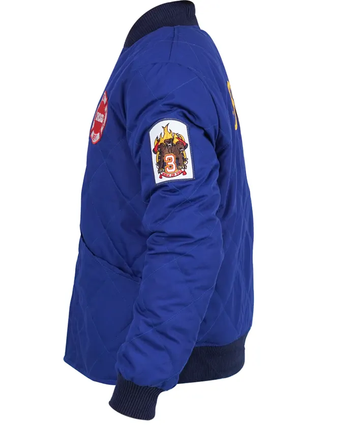 Chicago P.D. Taylor Kinney Blue Quilted Cotton Jacket Left