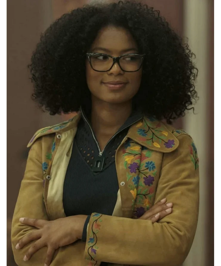 Chilling Adventures of Sabrina Jaz Sinclair Flower Embroidered Jacket