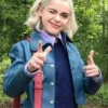 Chilling Adventures of Sabrina S03 Kiernan Shipka Leather Blue Jacket