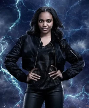 China Anne Black Lightning McClain Biker Leather Jacket