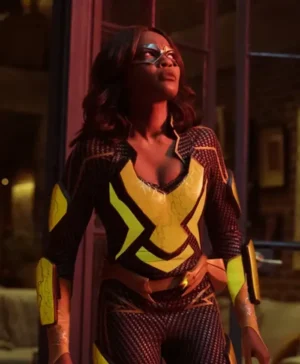 China Anne McClain Black Lightning Cropped Jacket