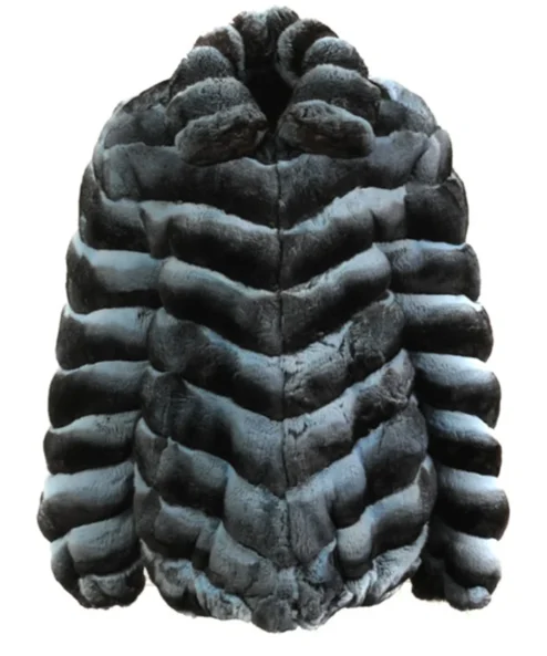 Chinchilla Fur Blue And Black Coat
