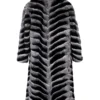Chinchilla Fur Grey Long Coat back