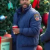 Christmas With A Kiss Jaime M Callica Quilted Blue Jacket