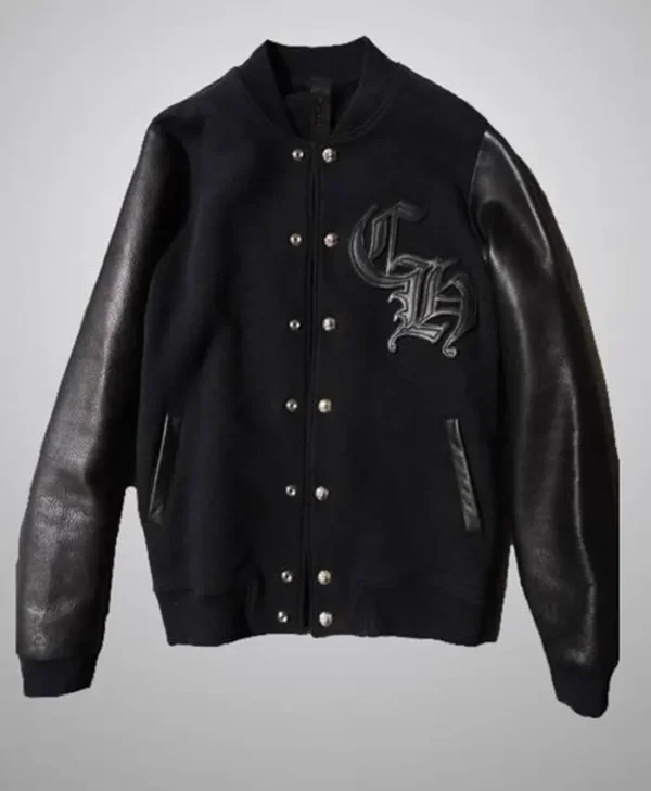 Chrome Heart Letterman Varsity Black Jacket