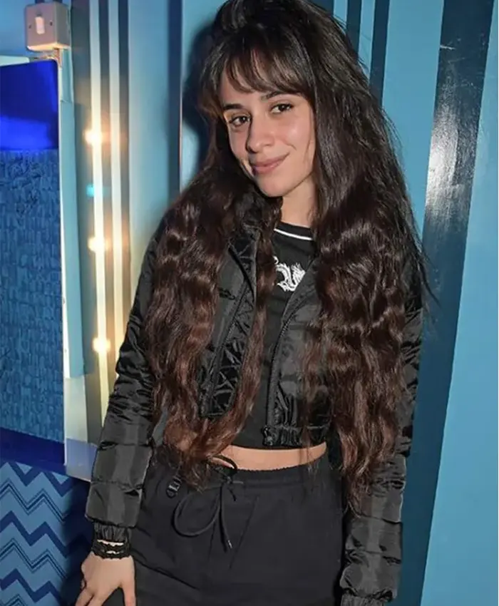 Cinderella Camila Cabello Black Cropped Puffer Jacket