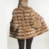 Coffee Cream Chinchilla Fur Coat back