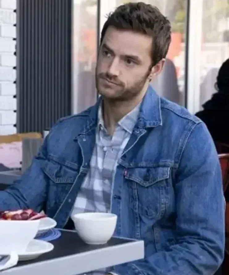 Connor Hines Dollface Blue Denim Trucker Jacket