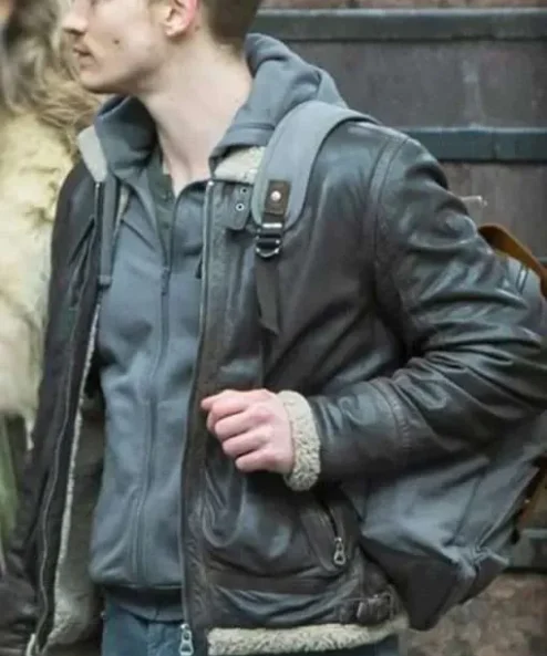Connor Storrie April X 2024 Shearling Black Leather Jacket