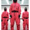 Shop Now Squid Game Guards Pink Hooded Cotton Jumpsuit