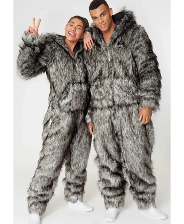 Couple Grey Shearling Suit
