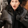 Courteney Cox Friends Black Real Leather Jacket