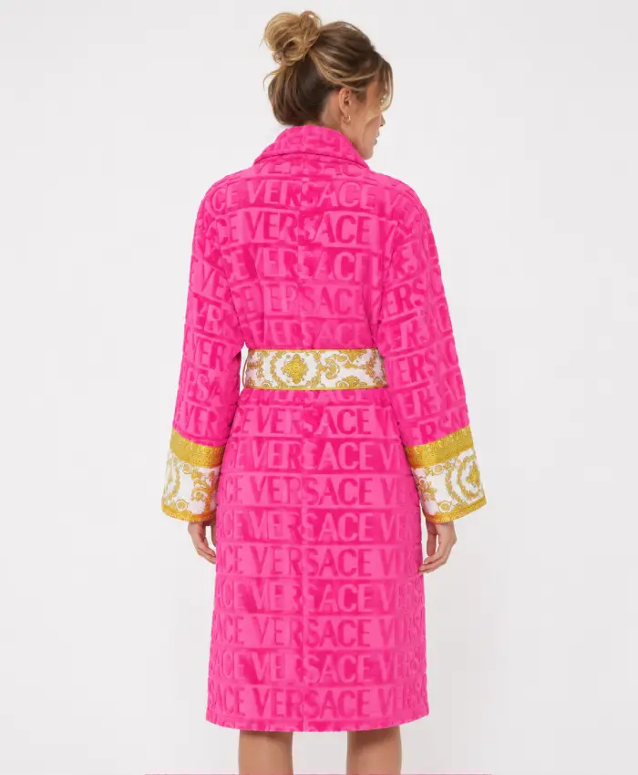 Shop Cozy Pink Versace Pink Versace Robe For Sale