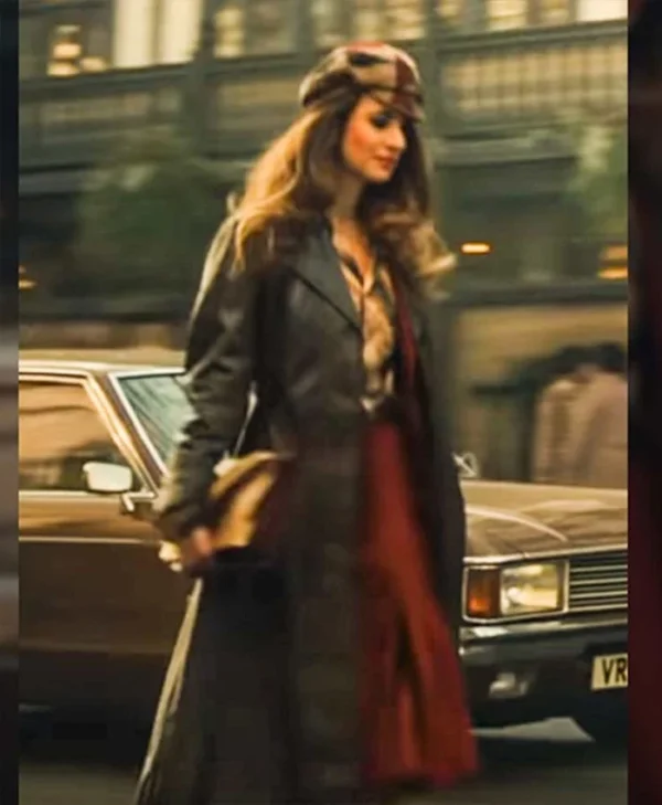 Cruella 2021 Emily Beecham Leather Black Coat