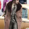 Cruella 2021 Joel Fry Fur Collar Cotton Fabric Coat