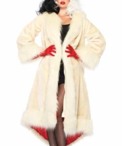 Cruella De Vil Cream Color Fur Coat