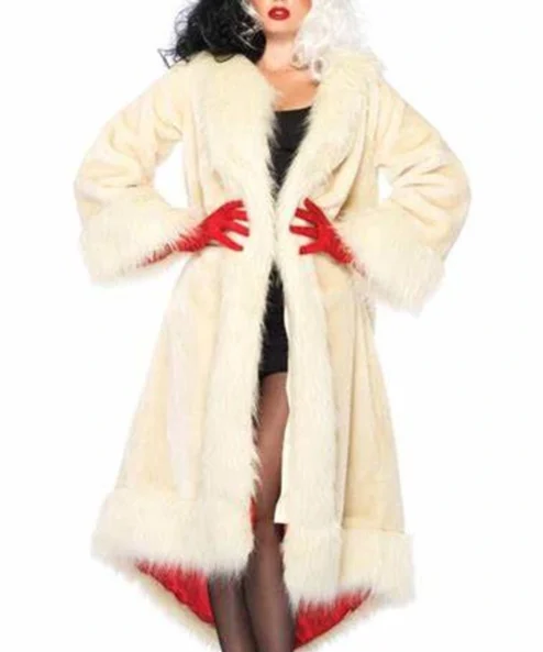 Cruella De Vil Cream Color Fur Coat