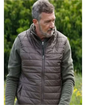 Cult Killer 2024 Antonio Banderas Grey Vest