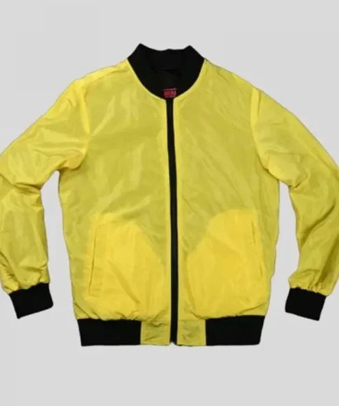 Cyberpunk 2077 Yellow Cotton Bomber Jacket Back