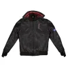 Cyberpunk 2077 red black bomber jacket with futuristic gaming-inspired styling
