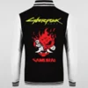 Cyberpunk Varsity Wool Jacket Black