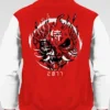 Cyberpunk Varsity Wool Jacket Red