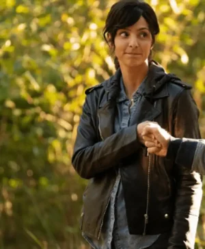 DCs Legends of Tomorrow S07 Zari Tomaz Biker Black Leather Jacket
