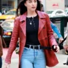 Dakota Johnson Madame Web Leather Coat